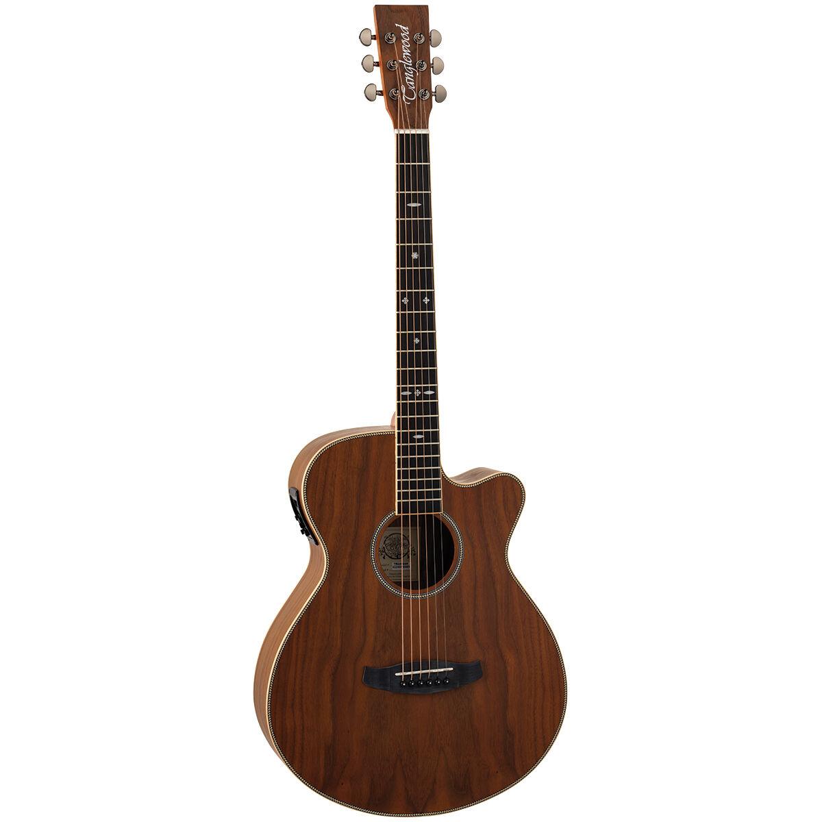 Tanglewood TRU4-CE-AW Reunion Pro Acoustic Guitar Super Folk All Figured Black Walnut Solid Top w/ Cutaway &amp; Pickup