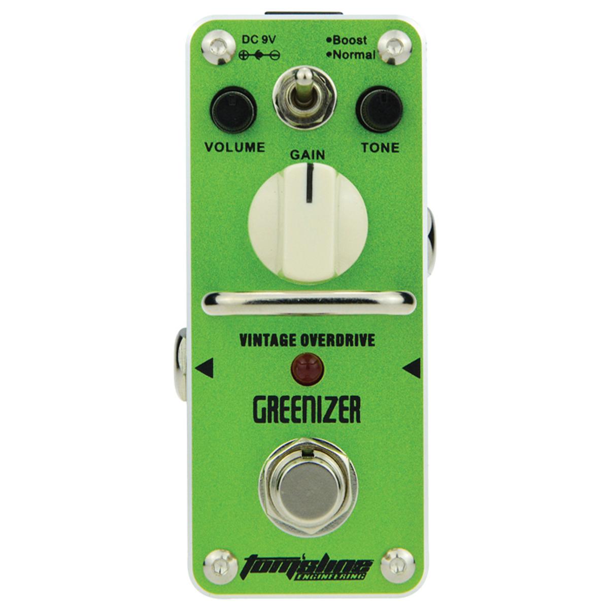 Vintage tube-like overdrive Volume, tone, and gain control Based on the legendary Tube Screamer™ True bypass Smart stop bar design stops you from accidentally hitting any controls when turning the pedal on/off Aluminium case High quality components Power input: 9v Power consumption: less than 20mA Power adapter type (not included): Centre negative Slip resistant bottom Compliant with RoHS, FCC, CE, etc Dimensions: 92x38x32mm Weight: 133g Package contents: Pedal, user manual, 3M hook and loop tape