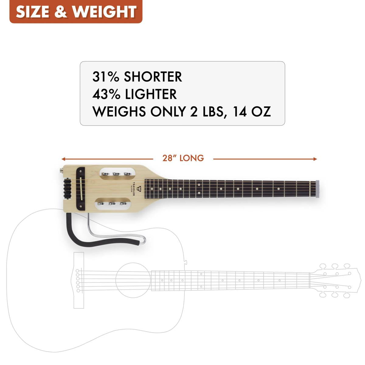 Traveler Guitar Ultra-Light Acoustic Guitar Maple w/ Gigbag