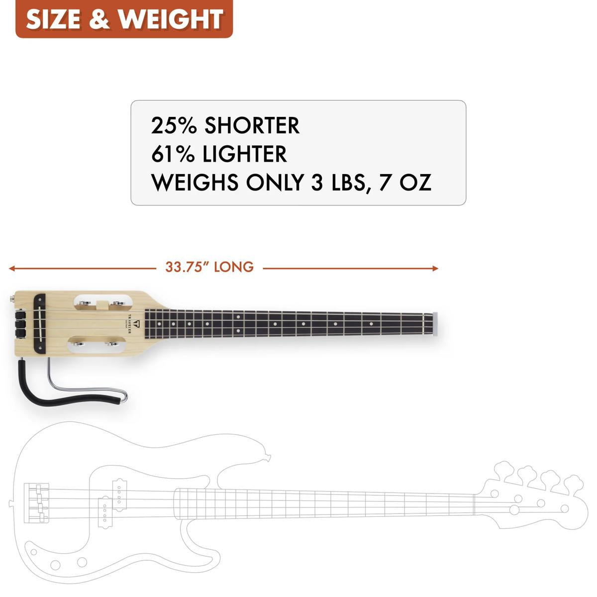 Traveler Guitar Ultra-Light Bass Guitar Maple w/ Gigbag