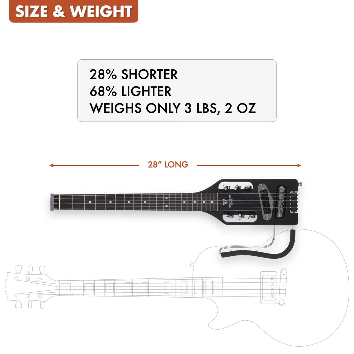 Traveler Guitar Ultra-Light Electric Guitar Left-Handed Black w/ Gigbag