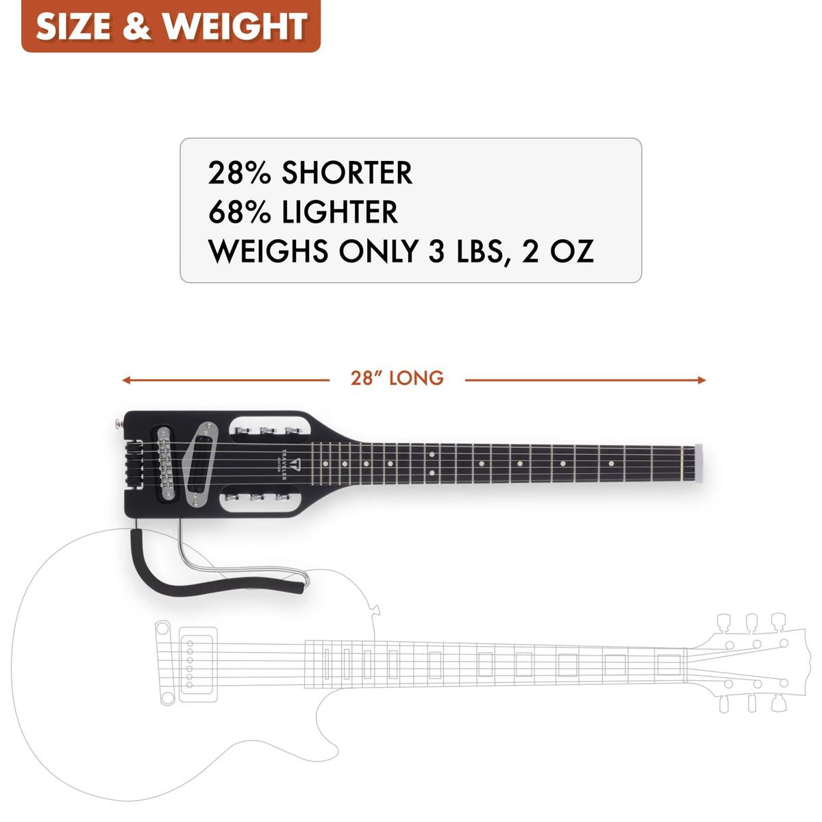 Traveler Guitar Ultra-Light Electric Guitar Matte Black w/ Gigbag