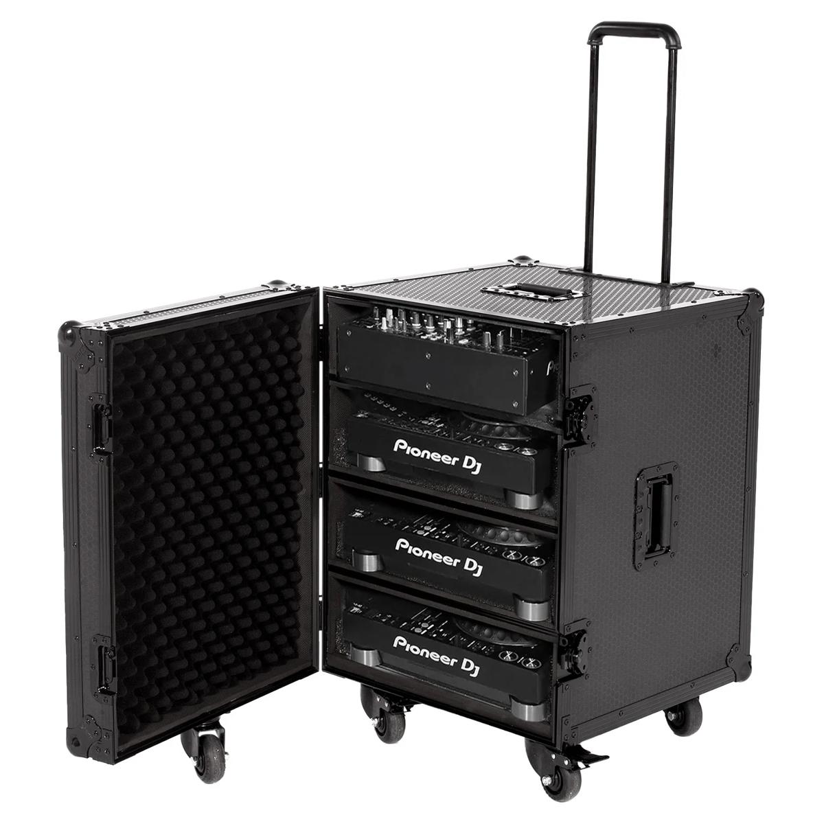 UDG U91101BL Ultimate Flight Case 4 CDJ/ Mixer Black w/ Trolley &amp; Spinner Wheels
