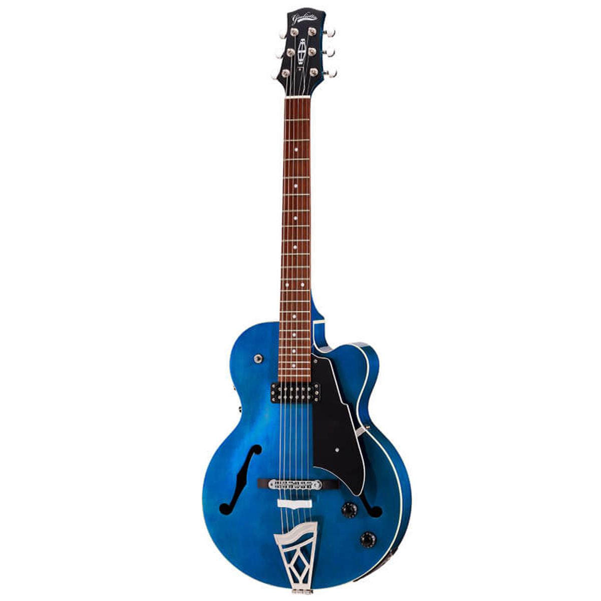 VOX VGA-3D-TB Giulietta 3D Archtop Acoustic/Electric Guitar Trans Blue w/ Cutaway &amp; Gigbag