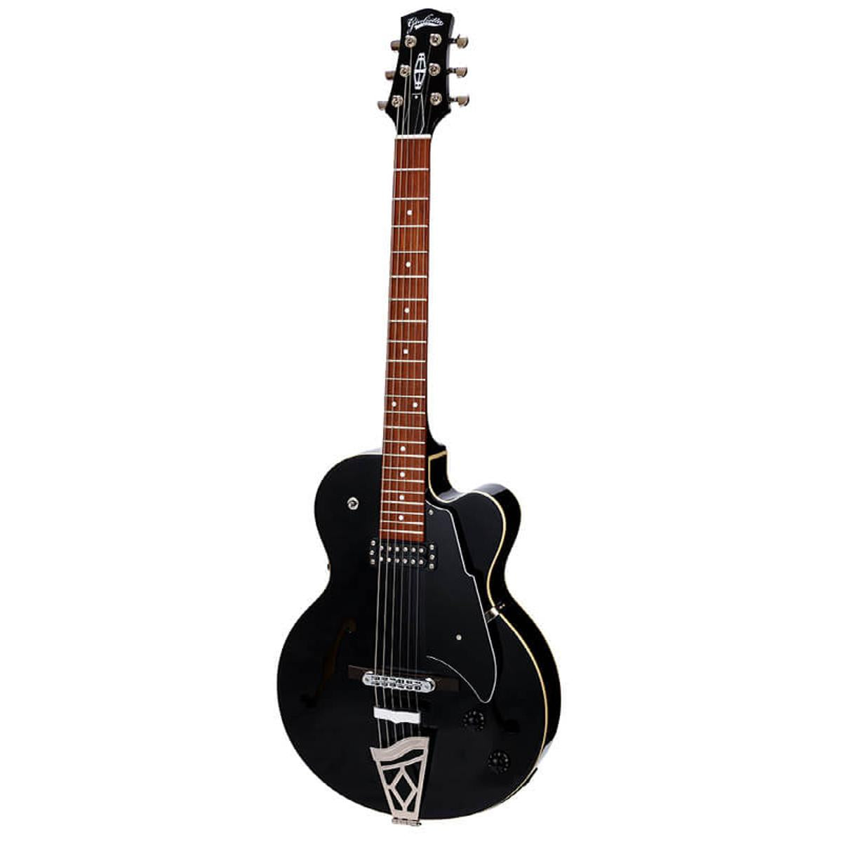 VOX VGA-3D-TK Giulietta 3D Archtop Acoustic/Electric Guitar Trans Black w/ Cutaway &amp; Gigbag