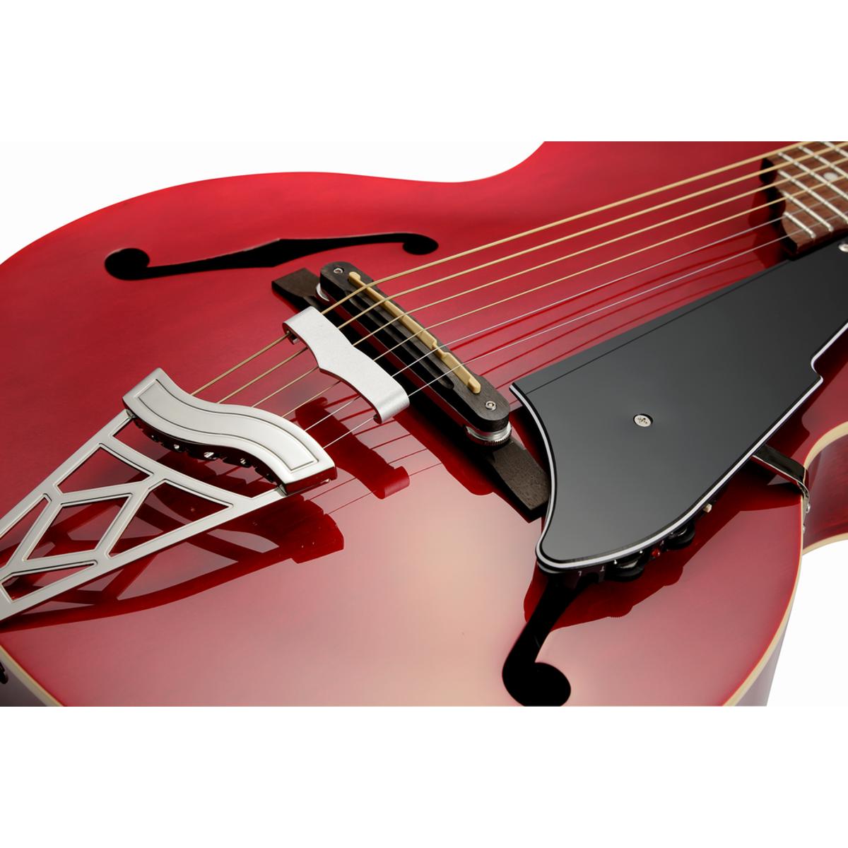 VOX VGA-3PS-TR Giulietta 3PS Small Archtop Acoustic Guitar Trans Red w/ Cutaway Pickup & Gigbag