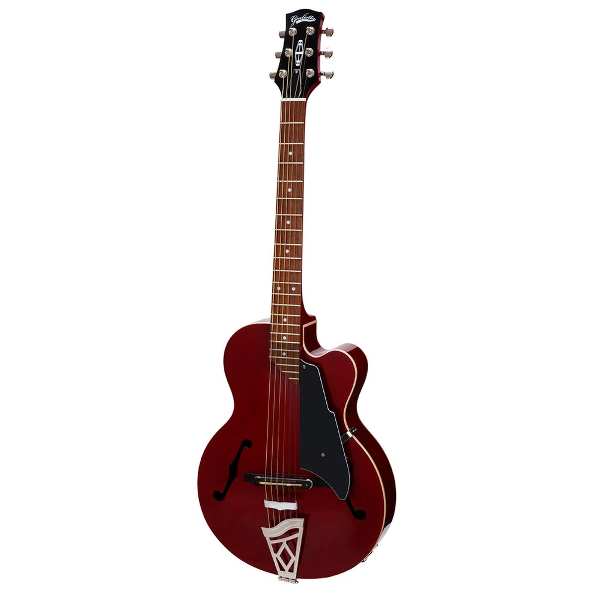 VOX VGA-3PS-TR Giulietta 3PS Small Archtop Acoustic Guitar Trans Red w/ Cutaway Pickup & Gigbag