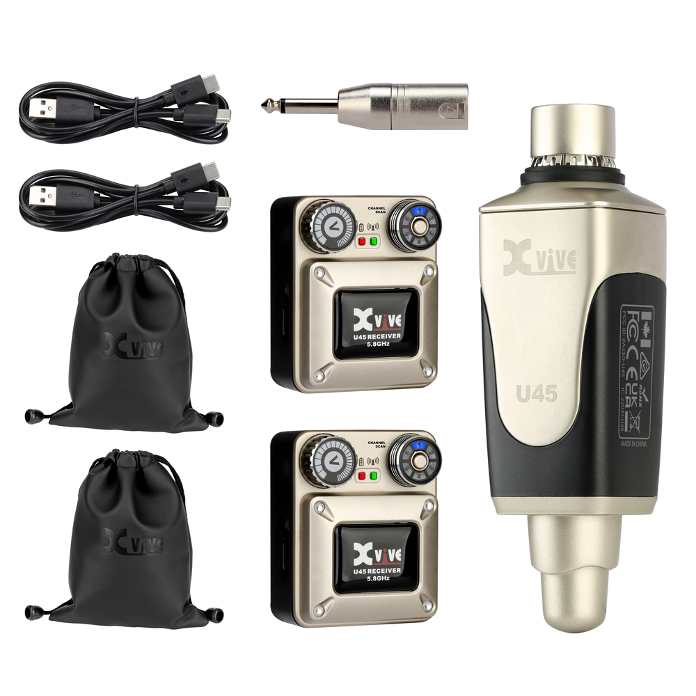 XVIVE U45R2 In-Ear Monitor Wireless System 5.8Ghz (2x Receivers)