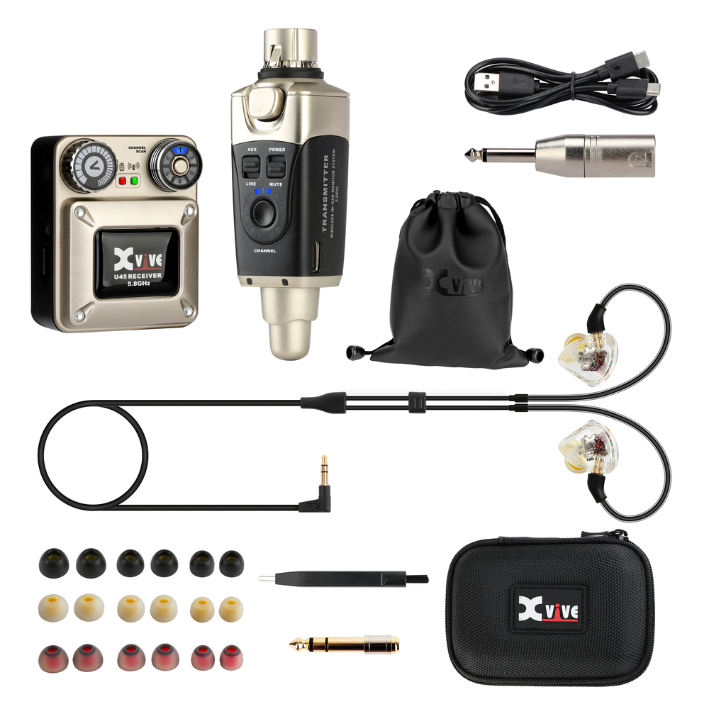 XVIVE U45T9 In-Ear Monitor Wireless System 5.8Ghz w/ T9 In Ear Monitors