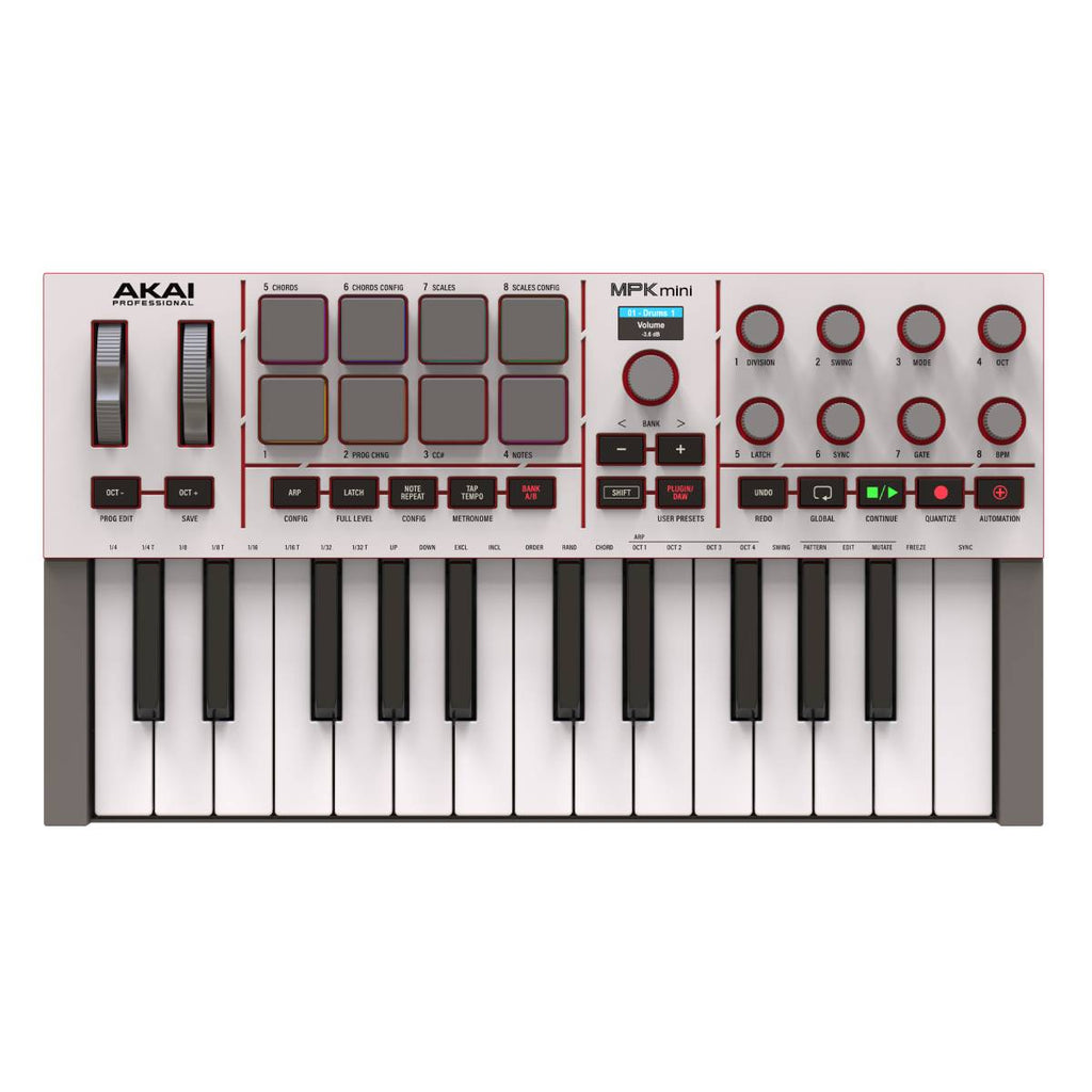 6249　AKAI pro MPK mini Akai Pro MPK Mini IV Portable USB Keyboard Controller - Grey