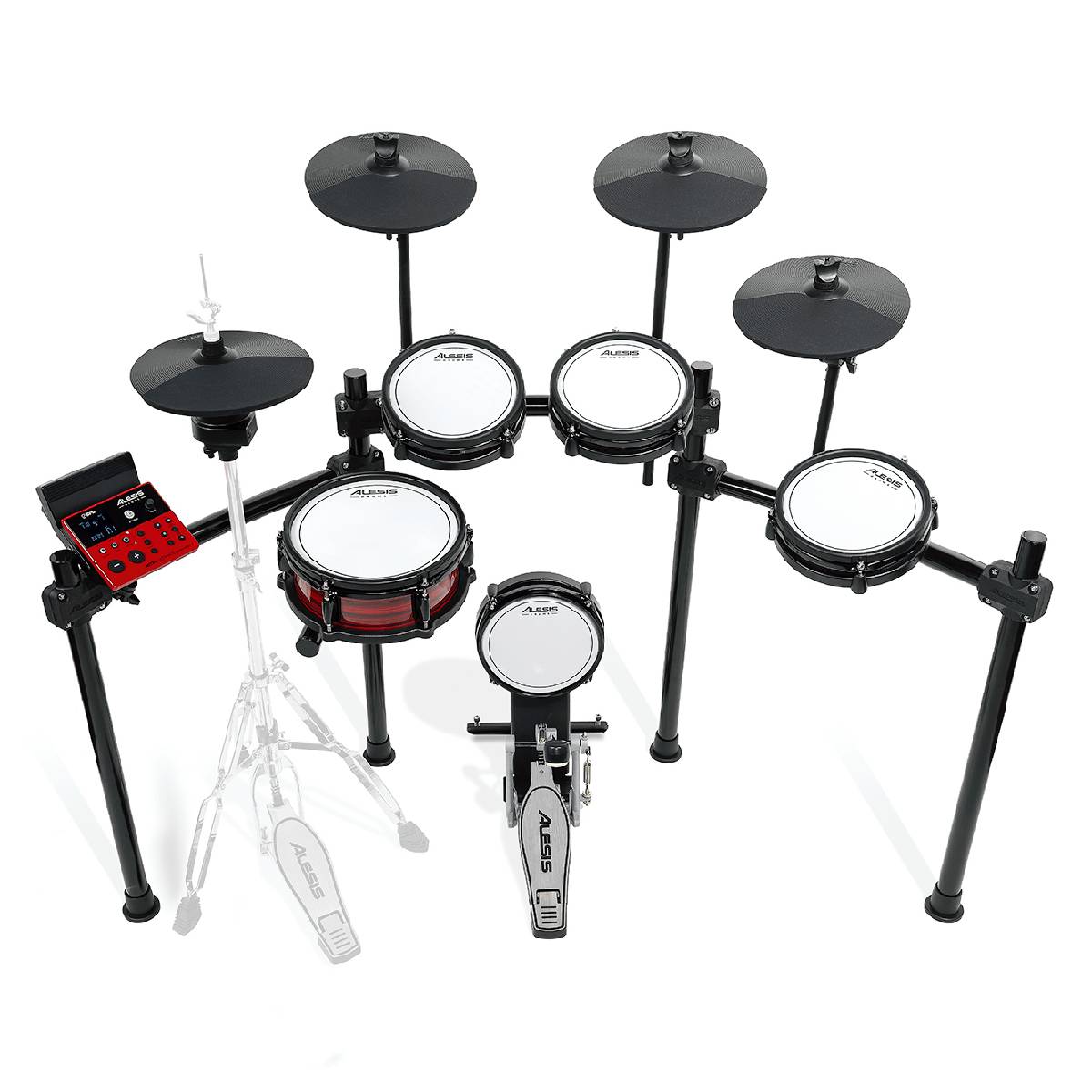 Alesis Nitro Ultimate Kit 9-Piece Professional Electronic Drum Kit w/ Stand-Mounted Hi-Hat & Bluetooth