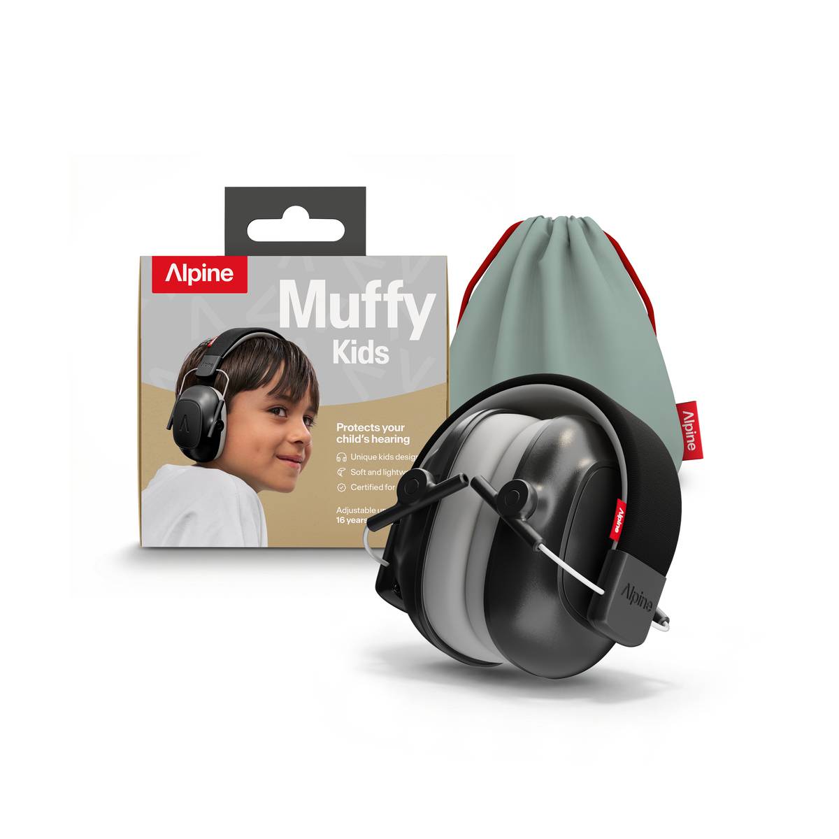 Alpine Muffy Kids Earmuffs Hearing Protection - Black