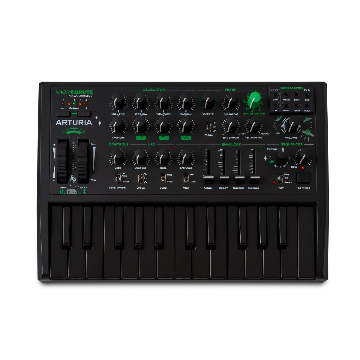 Arturia MicroBrute UFO Analog Synthesizer 25-Key - LIMITED EDITION