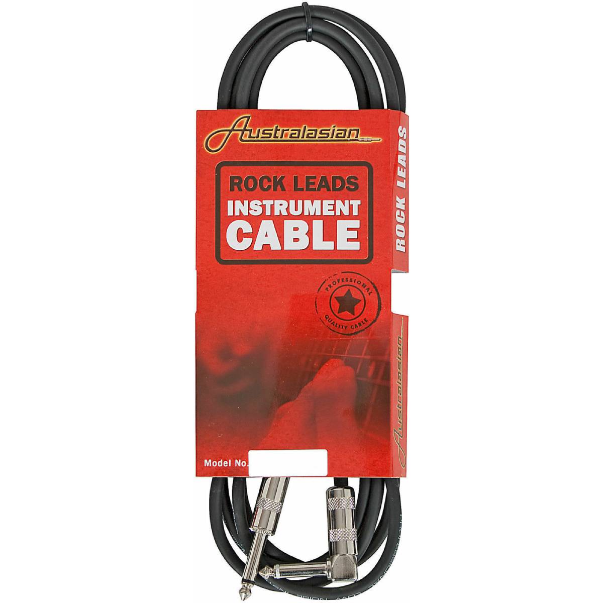 Australasian RH20 Guitar Cable 6m (20ft) Right-Angle Instrument Lead