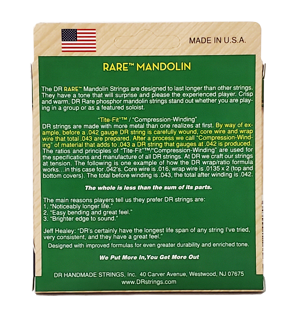 DR Rare MD-11 Phosphor Bronze Mandolin Strings: Medium 11-40