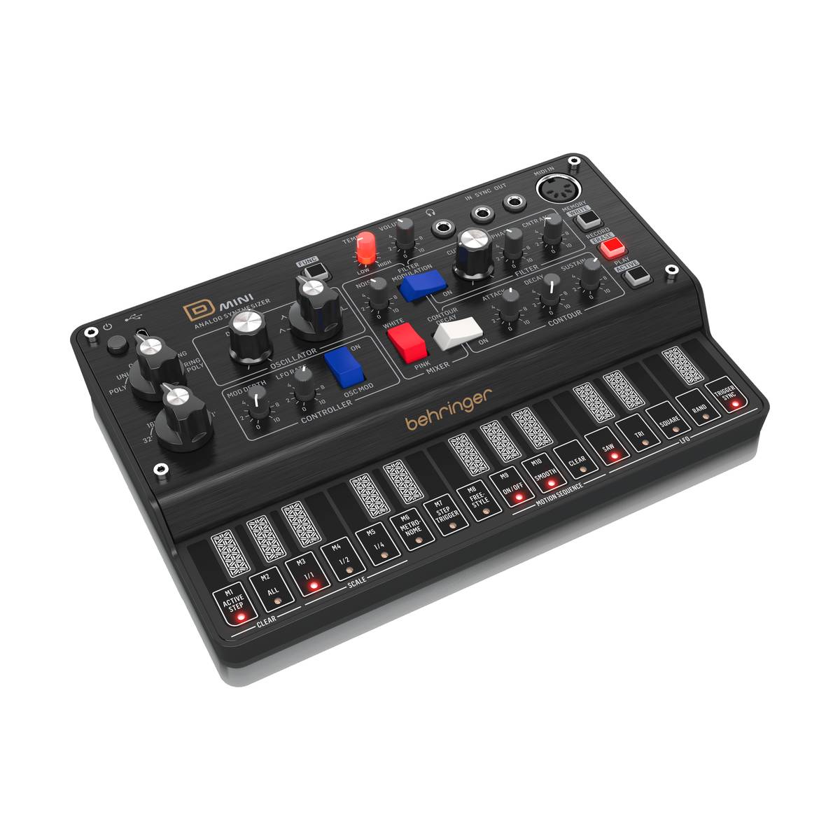 Behringer D MINI Synth Portable Legendary Analogue Synthesizer w/ 1x VCO, Classic VCF, 1x LFO & 2x Envelopes