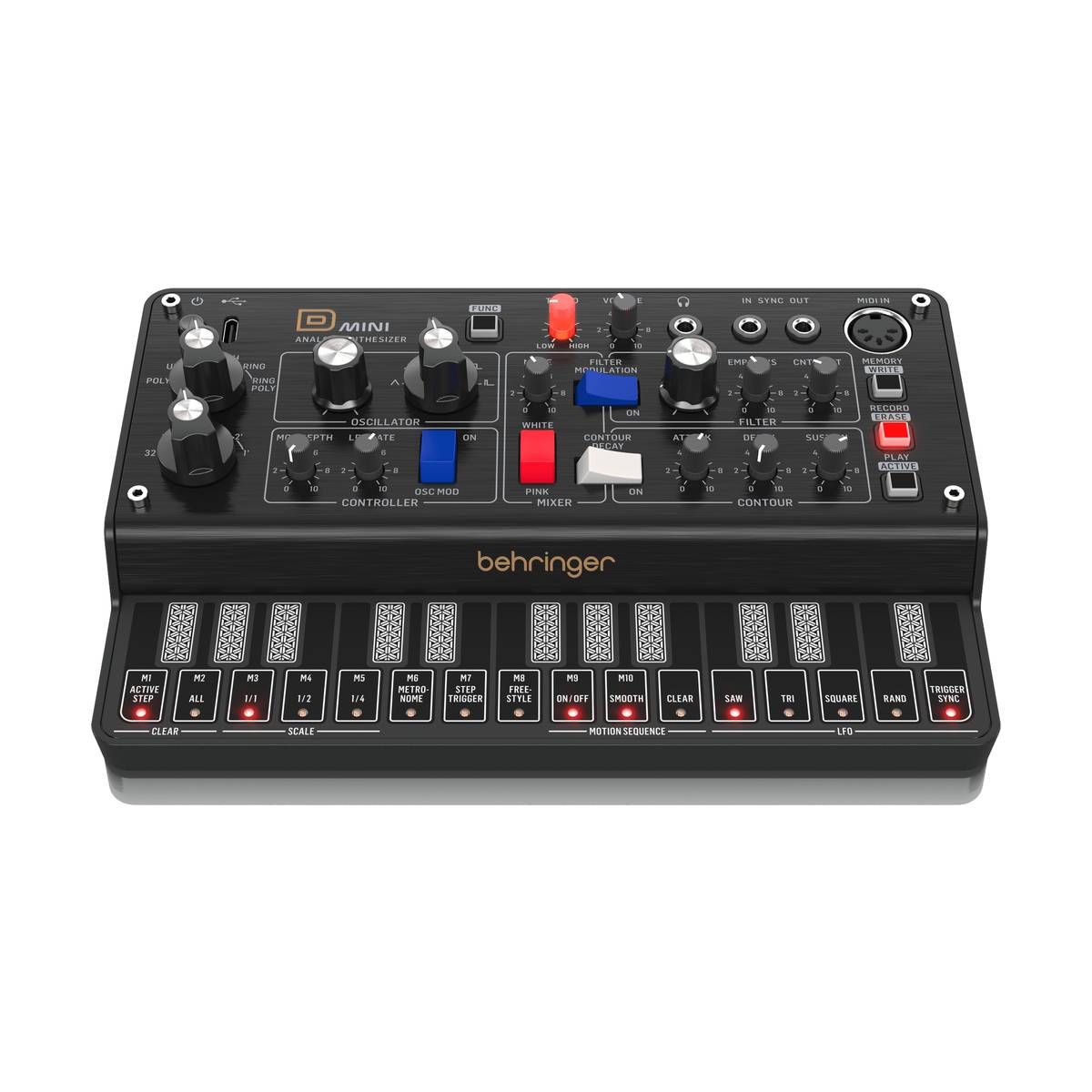 Behringer D MINI Synth Portable Legendary Analogue Synthesizer w/ 1x VCO, Classic VCF, 1x LFO & 2x Envelopes