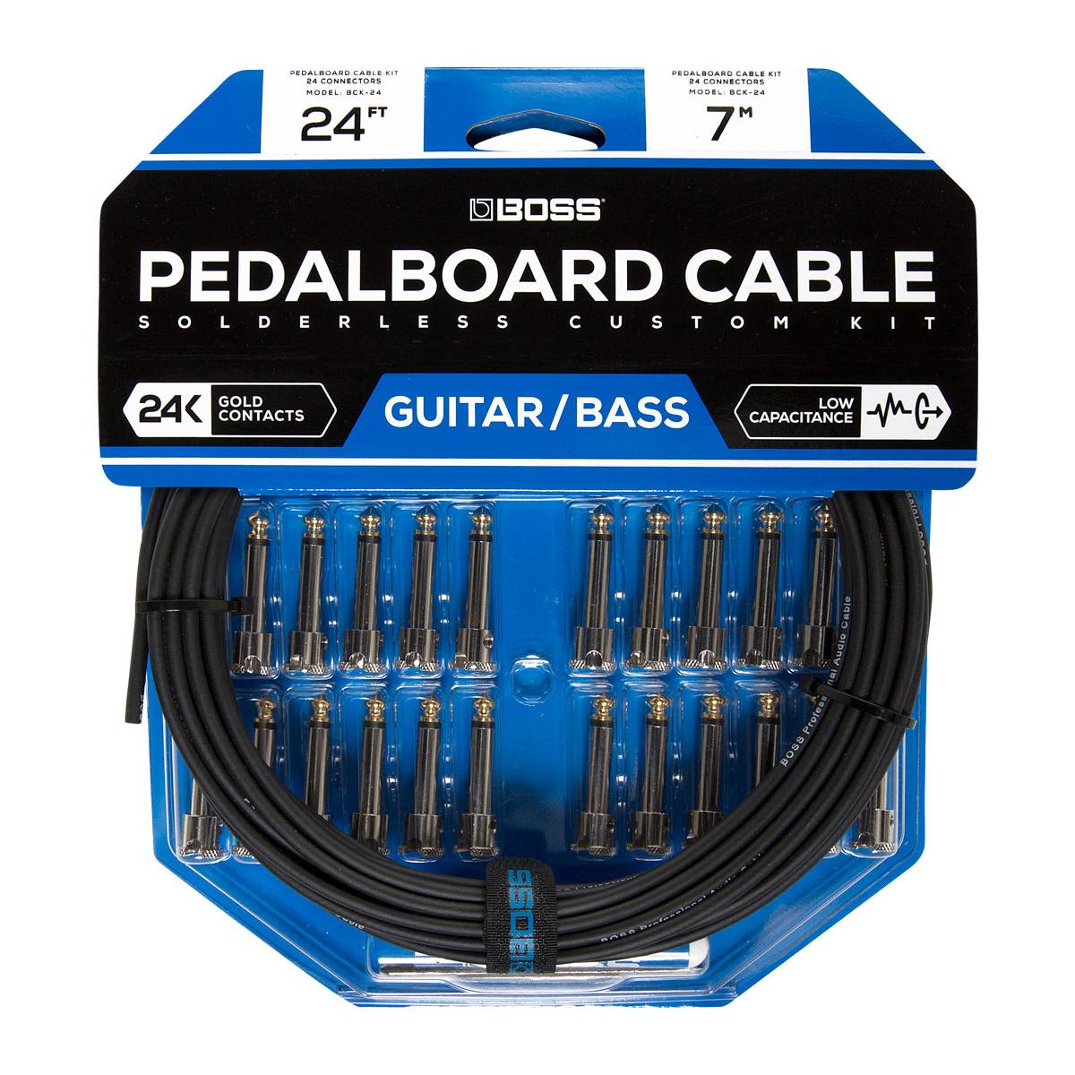 Boss BCK-24 Solderless Pedalboard Cable Kit 8m (24ft) Lead w/ 24 Connectors