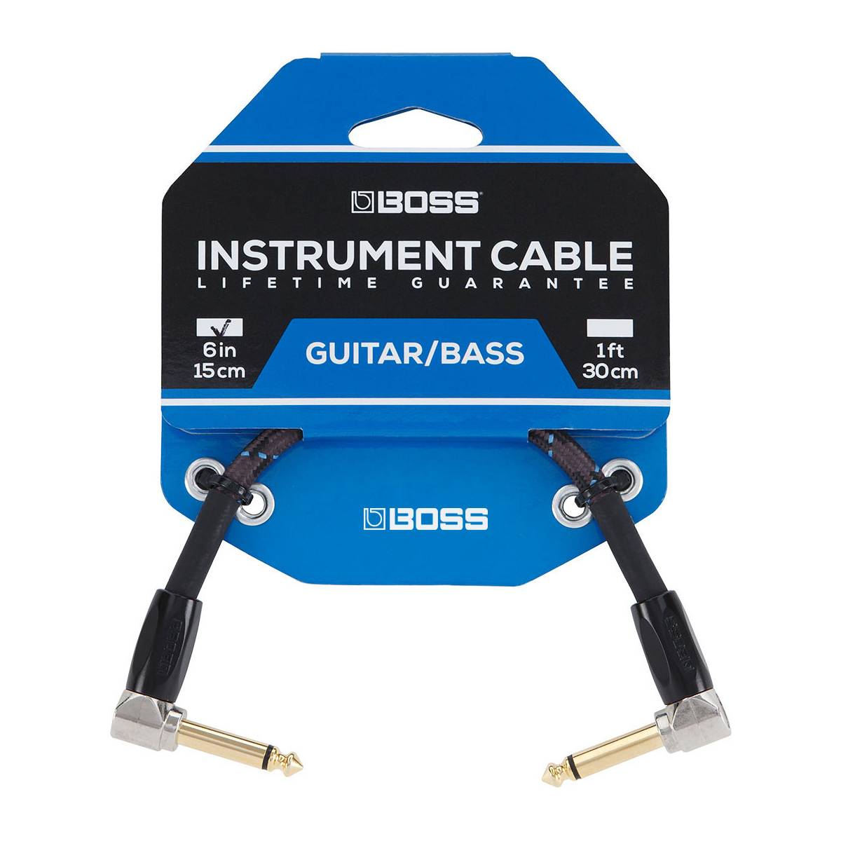 Boss BIC-PC Guitar Patch Cable Instrument Lead 15cm (6inch) - Angled to Angled