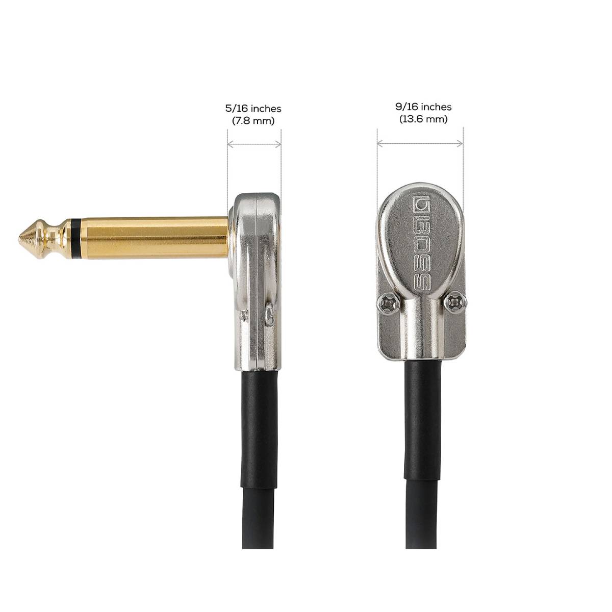 Boss BPC-18 Pancake Patch Cable 45cm (18inch) - Slim 1/4inch Right Angle