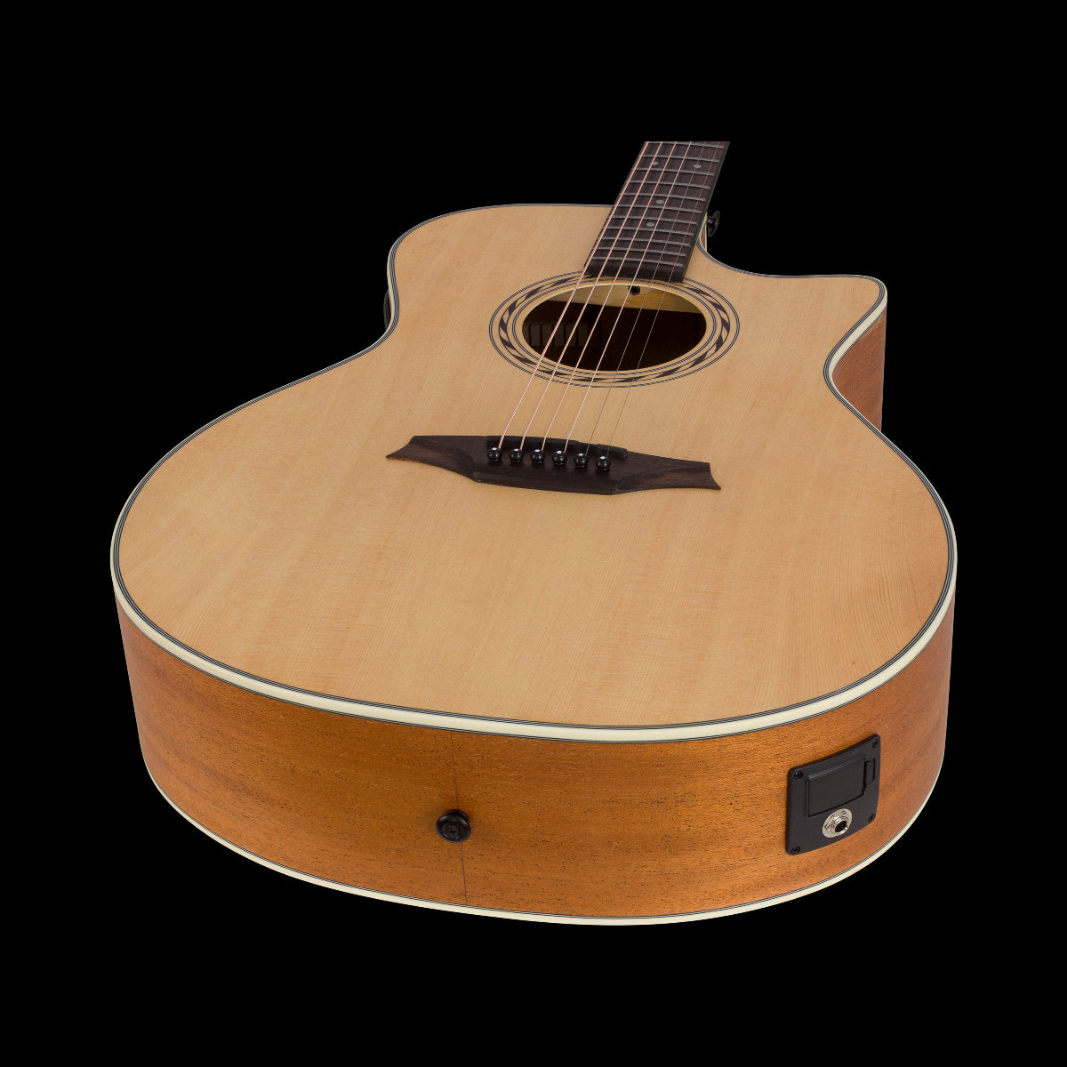 Bromo BAA2CE Appalachia Series Grand Auditorium Acoustic Guitar w/ Solid Spruce Top & Pickup & Cutaway