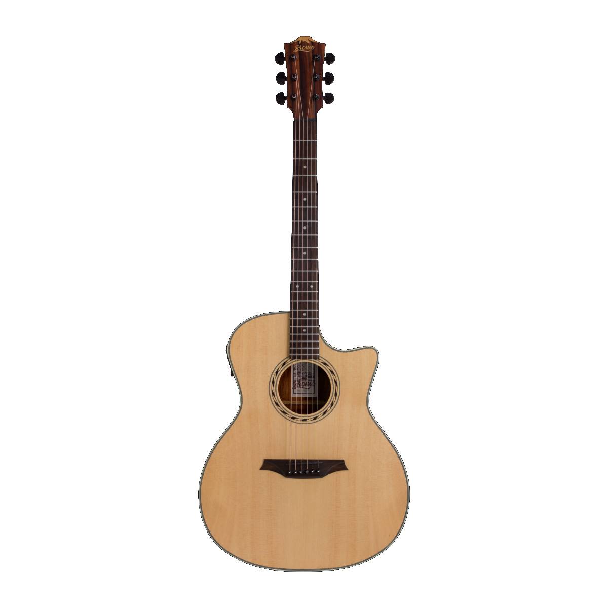 Bromo BAA2CE Appalachia Series Grand Auditorium Acoustic Guitar w/ Solid Spruce Top &amp; Pickup &amp; Cutaway