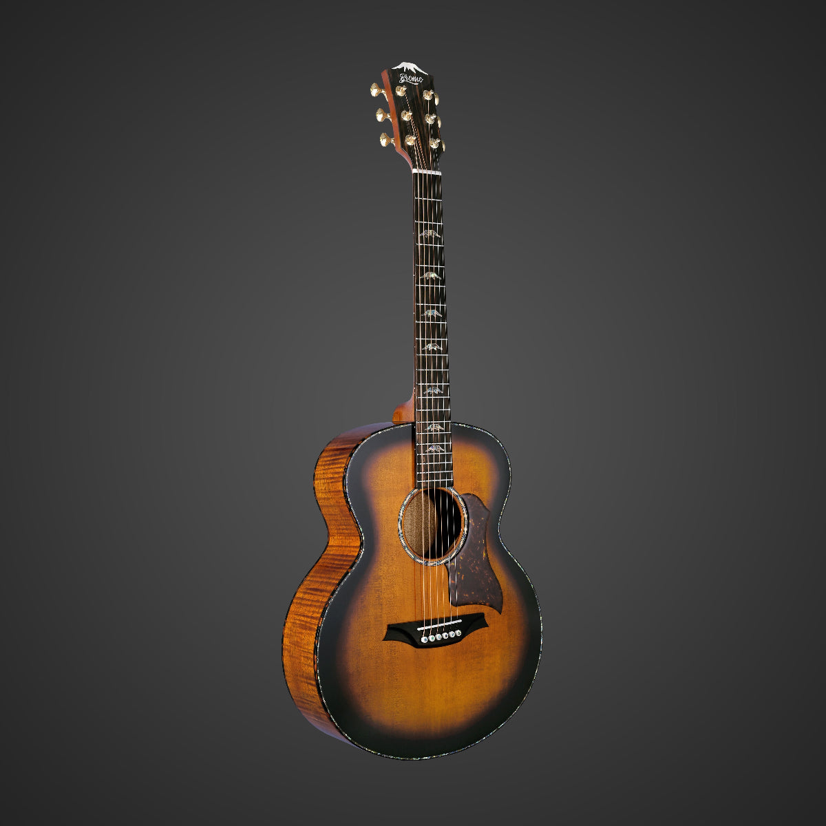 Bromo BAN8EVS Denali Series Mini Jumbo Acoustic Guitar Vintage Sunburst w/ Solid Spruce Top & Pickup