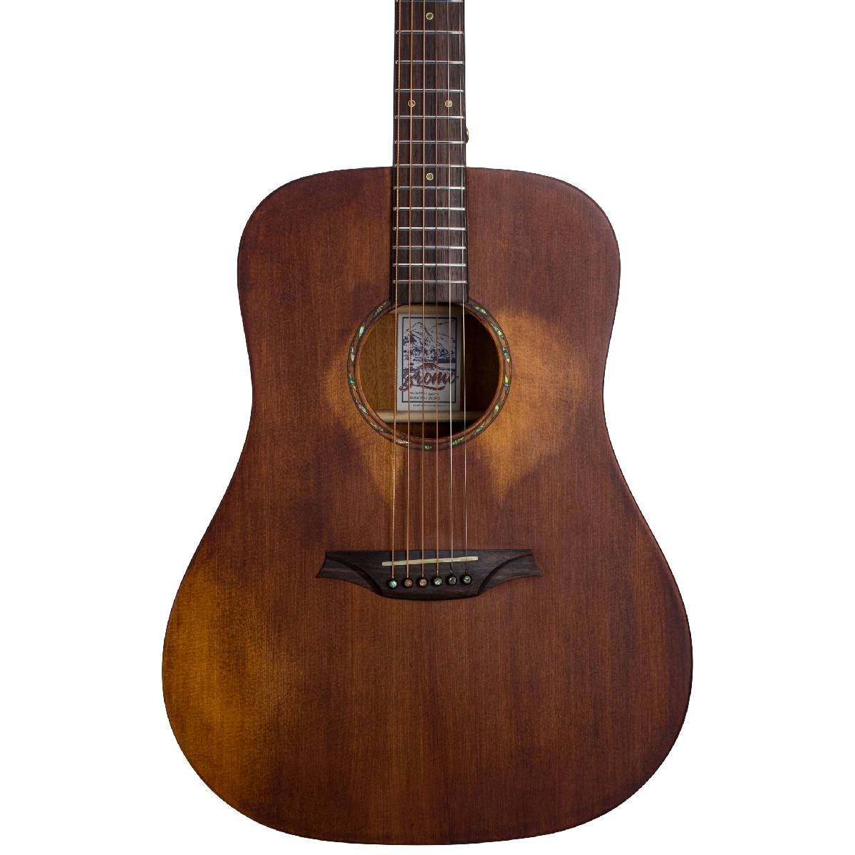 Bromo BAR1H Rocky Mountain Series Dreadnought Acoustic Guitar w/ All Solid Wood - Histroic Finish