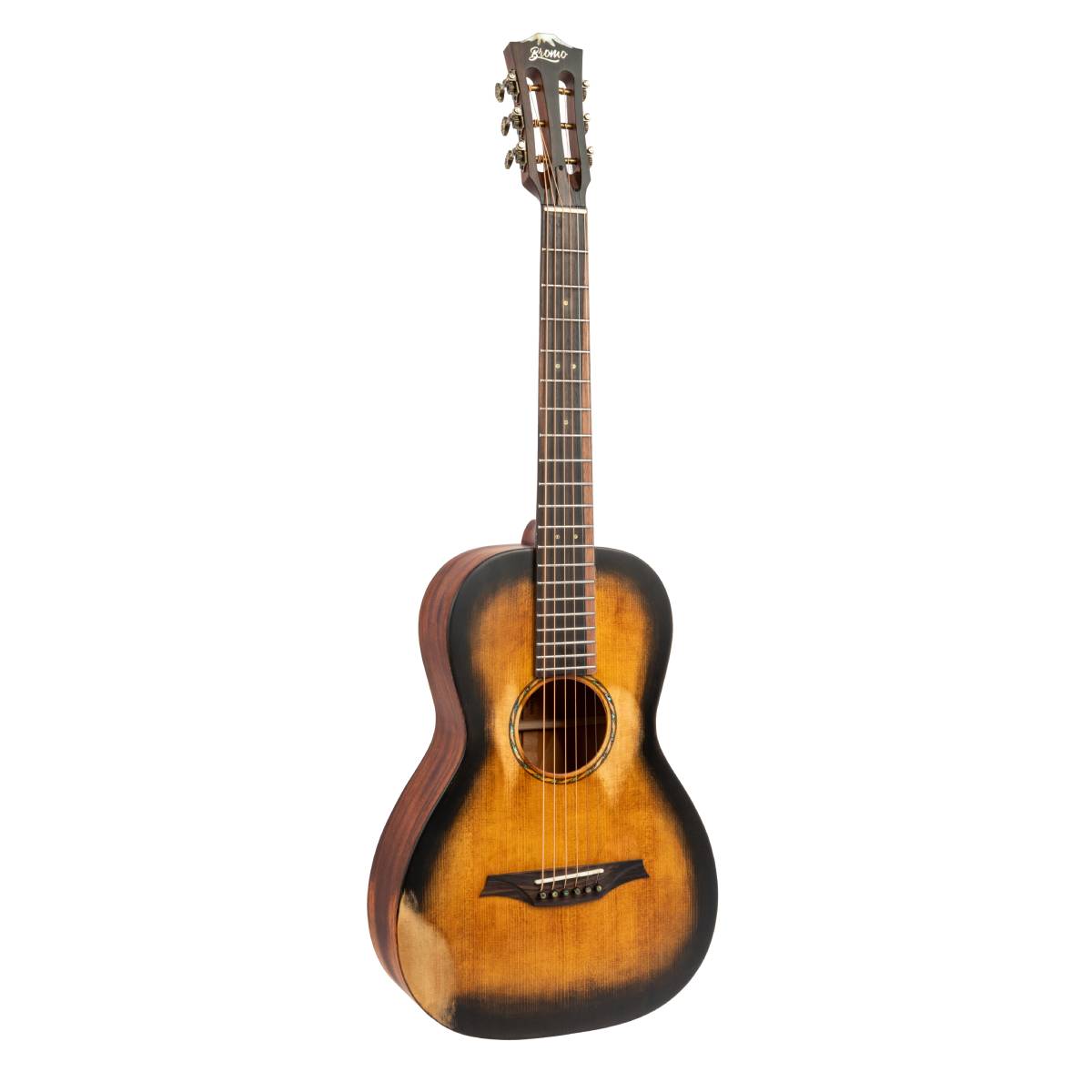 Bromo BAR6HHS Rocky Mountain Series 12th Fret Parlour Acoustic Guitar w/ All Solid Wood - Histroic Sunburst Finish