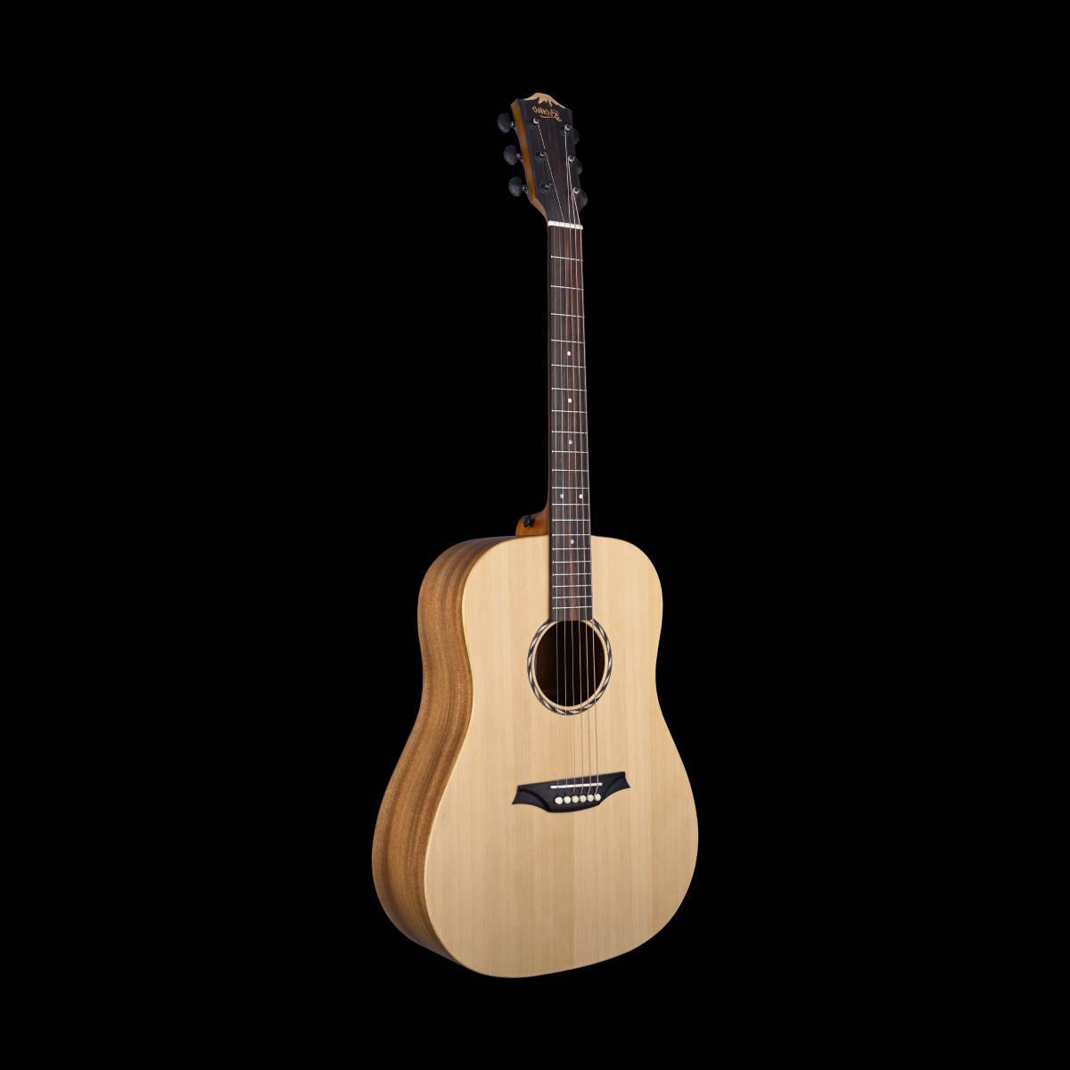 Bromo BAT1N Tahoma Series Dreadnought Acoustic Guitar Left Handed w/ Solid Spruce Top (Nature Made - Plastic Free)