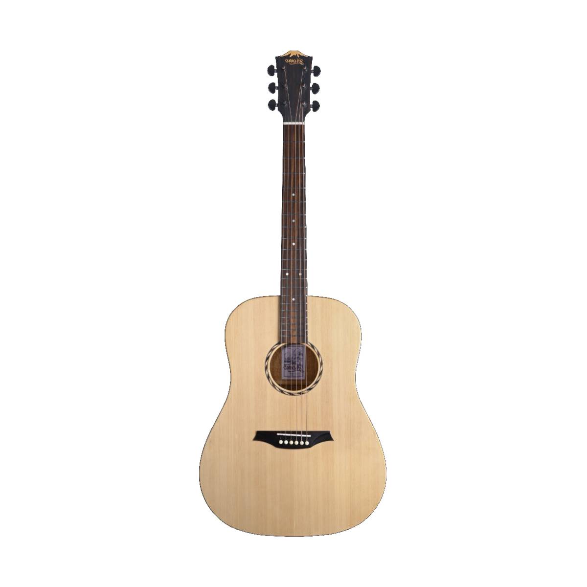 Bromo BAT1N Tahoma Series Dreadnought Acoustic Guitar Left Handed w/ Solid Spruce Top (Nature Made - Plastic Free)