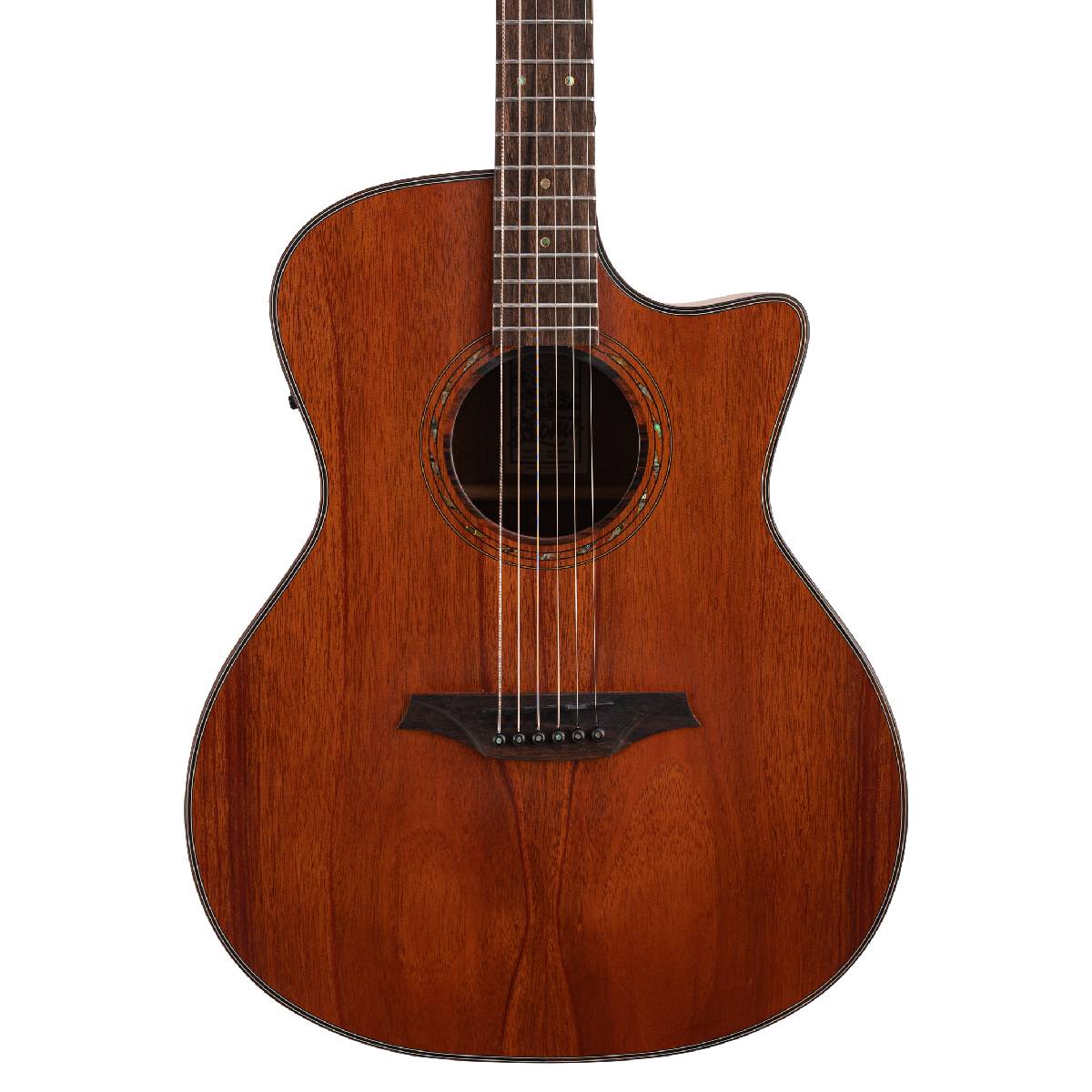 Bromo BAT2MCE Tahoma Series Grand Auditorium Acoustic Guitar w/ Solid Mahogany Top & Pickup & Cutaway