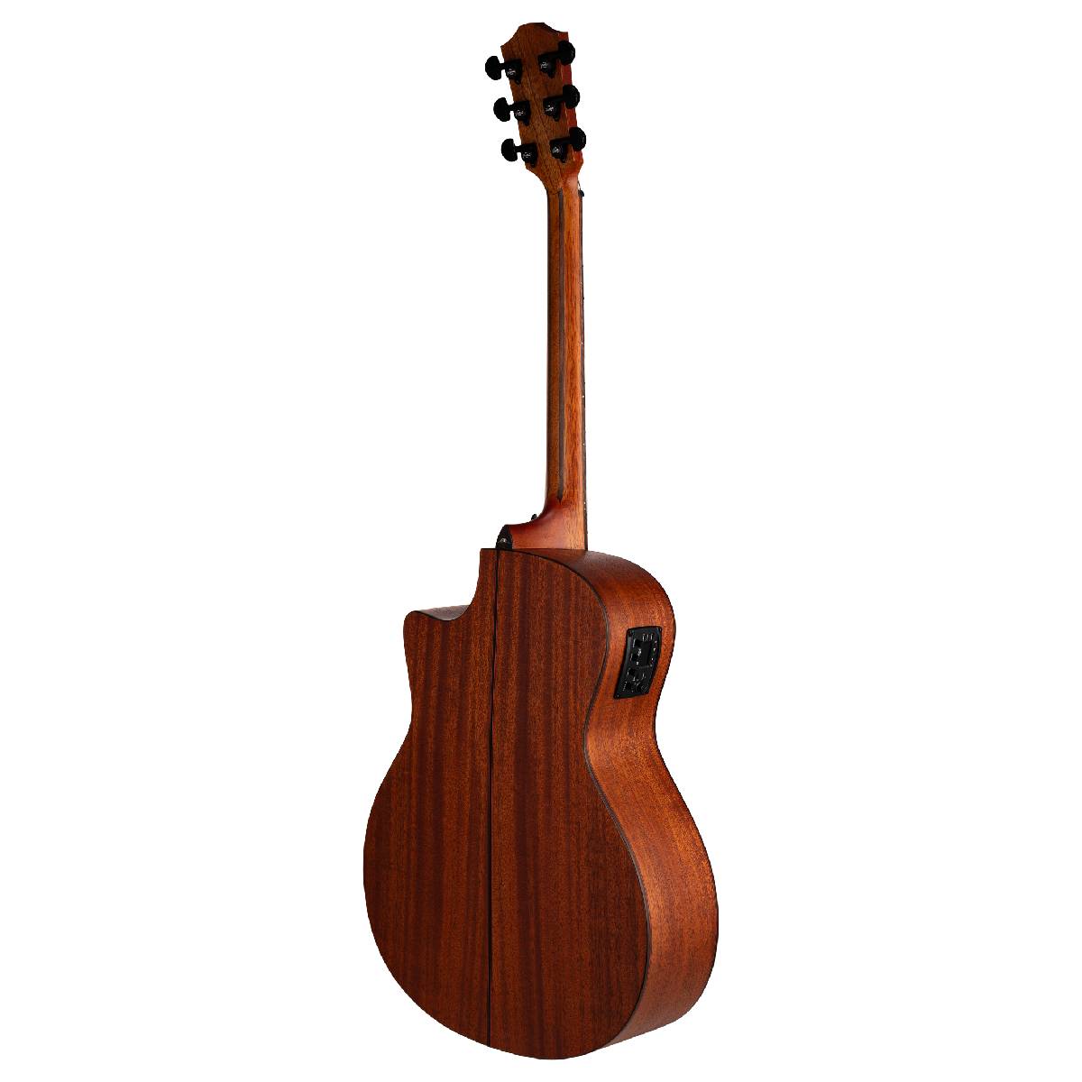 Bromo BAT2MCE Tahoma Series Grand Auditorium Acoustic Guitar w/ Solid Mahogany Top & Pickup & Cutaway