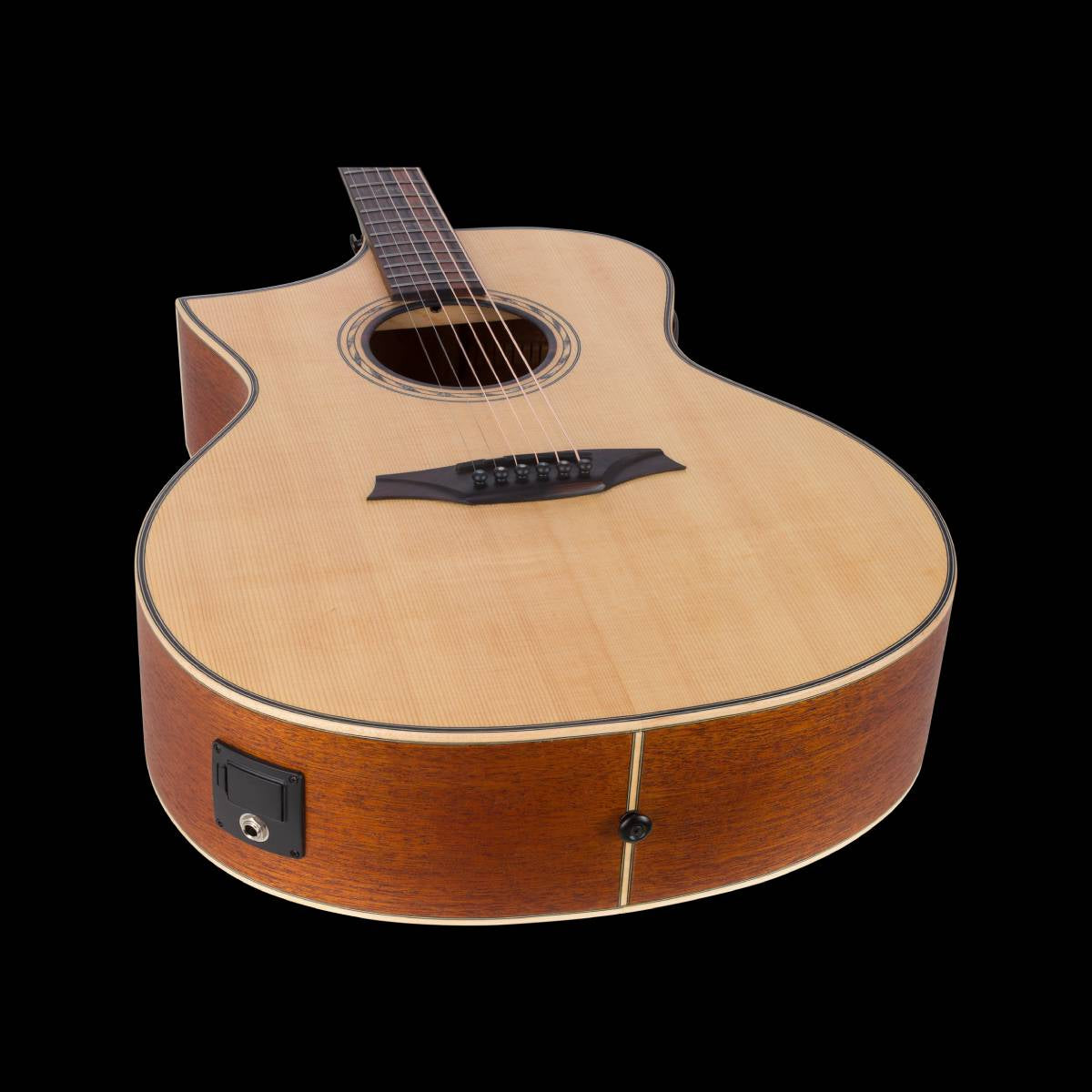 Bromo BAT4CE Tahoma Series Hillside Auditorium Acoustic Guitar Left Handed w/ Solid Spruce Top & Pickup & Cutaway