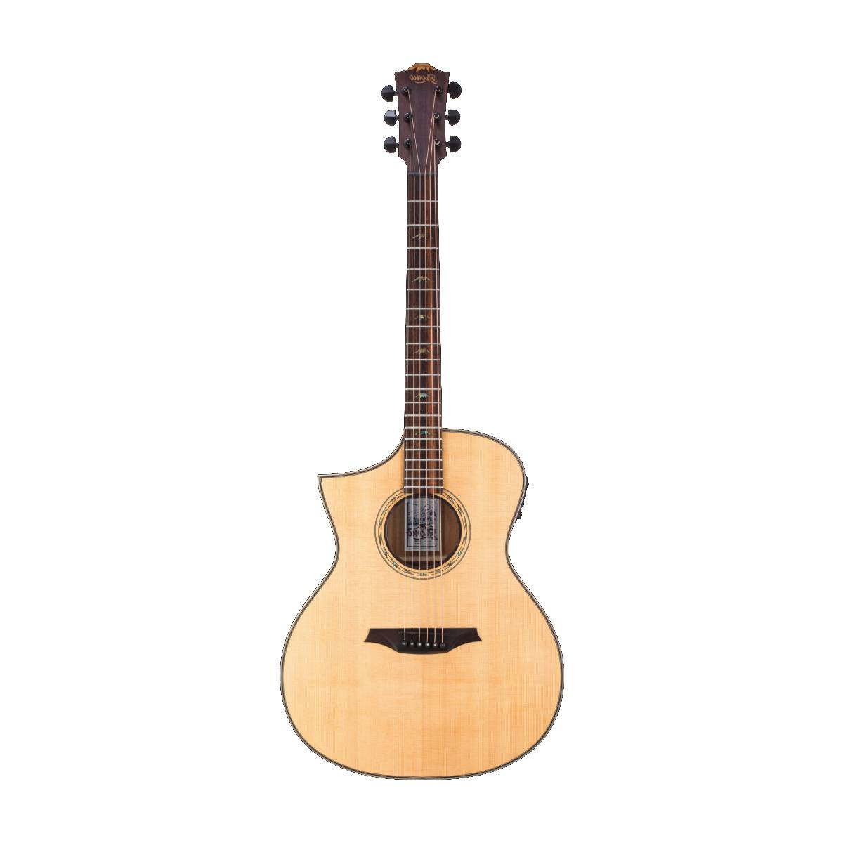 Bromo BAT4CE Tahoma Series Hillside Auditorium Acoustic Guitar Left Handed w/ Solid Spruce Top & Pickup & Cutaway