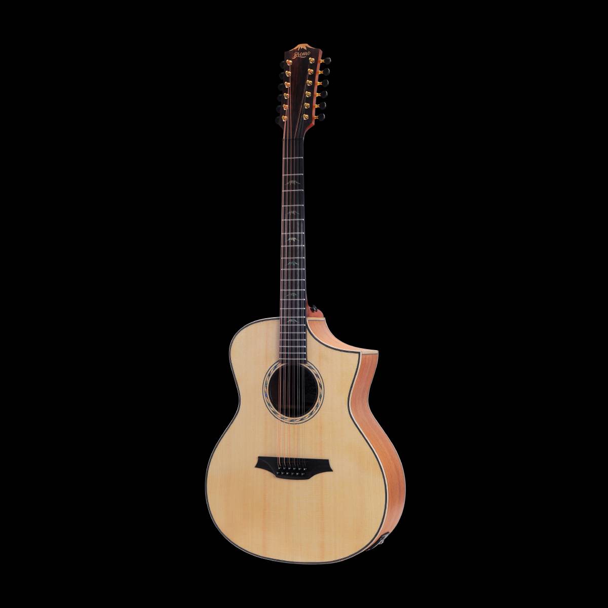 Bromo BAT4CE12 Tahoma Series Hillside Auditorium Acoustic Guitar 12-String w/ Solid Spruce Top & Pickup & Cutaway