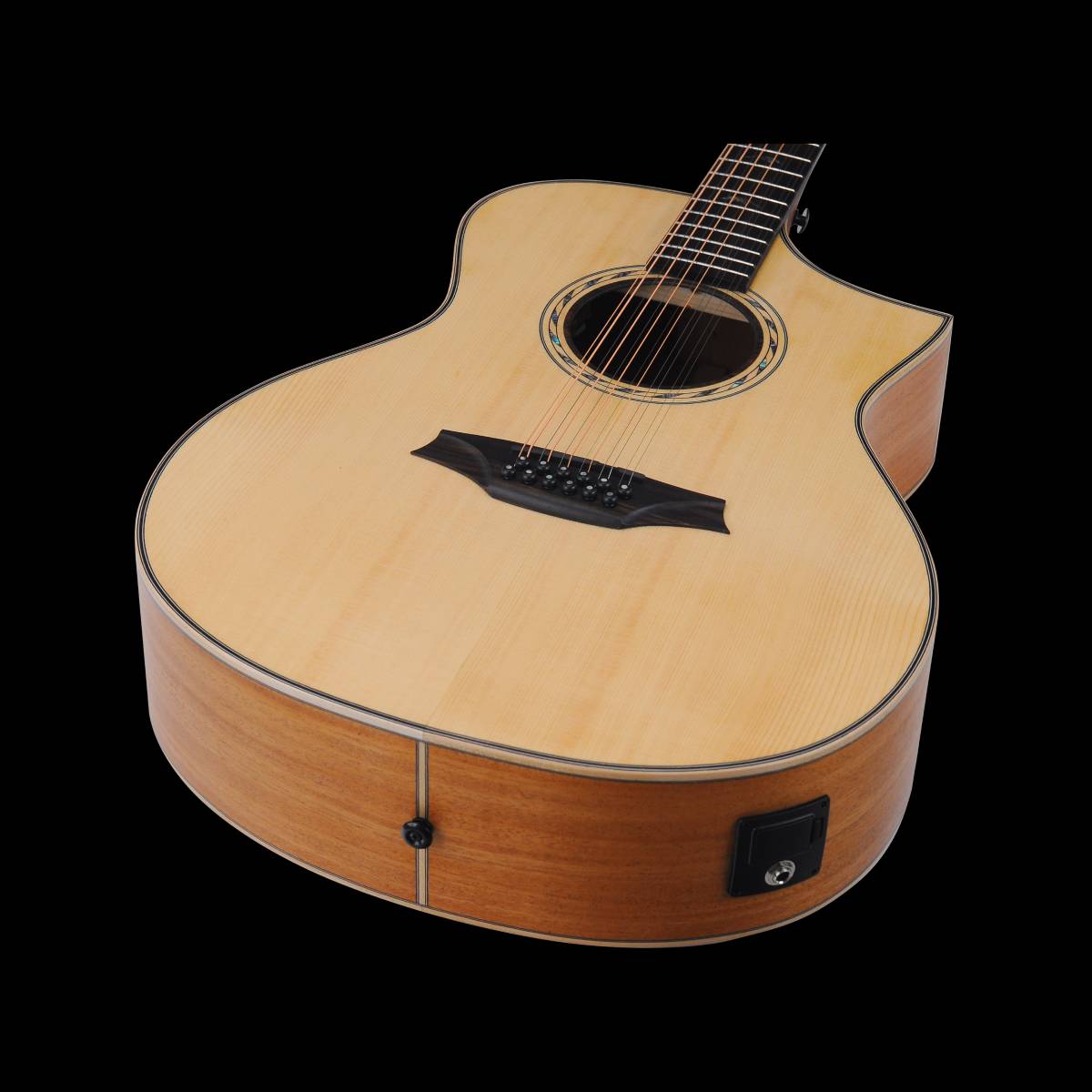 Bromo BAT4CE12 Tahoma Series Hillside Auditorium Acoustic Guitar 12-String w/ Solid Spruce Top & Pickup & Cutaway