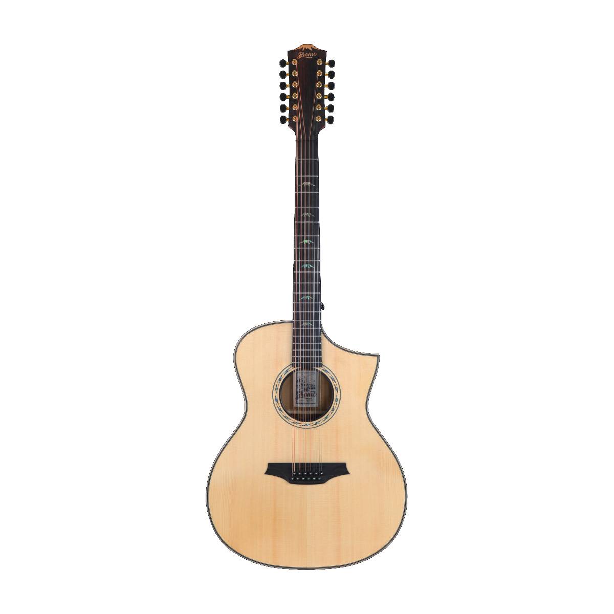 Bromo BAT4CE12 Tahoma Series Hillside Auditorium Acoustic Guitar 12-String w/ Solid Spruce Top & Pickup & Cutaway