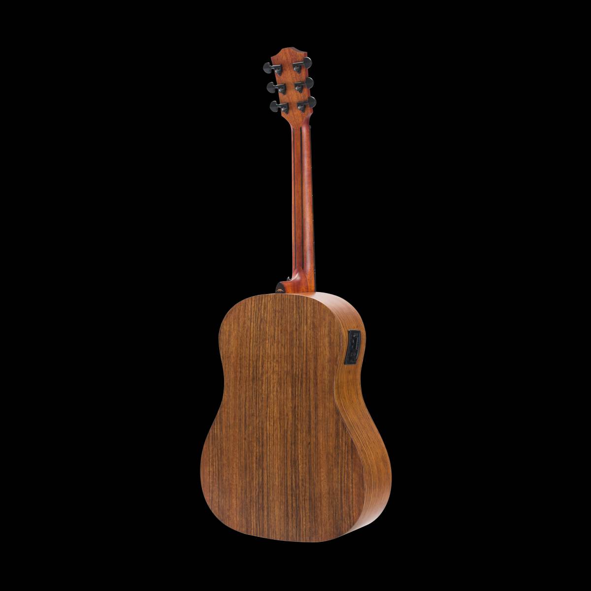 Bromo BAT9MEBK Tohoma Series Round Shoulder Dreadnought Acoustic Guitar Black w/ Solid Mahogany Top & Pickup