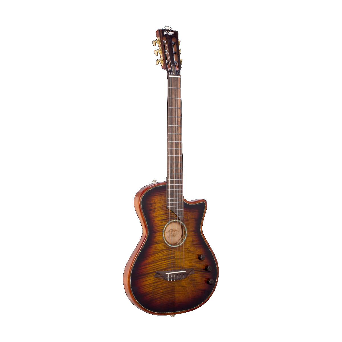 Bromo BEN2C Fusion Craft Series Classical Guitar Nylon All Solid 3-Tone Sunburst w/ Pickup & Cutaway
