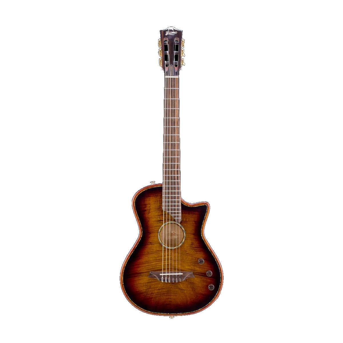 Bromo BEN2C Fusion Craft Series Classical Guitar Nylon All Solid 3-Tone Sunburst w/ Pickup &amp; Cutaway