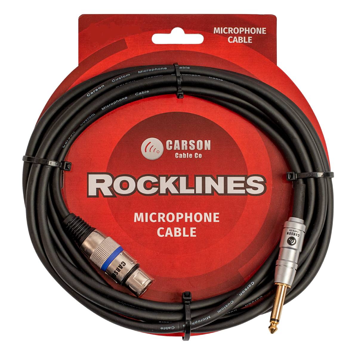 Carson Rocklines ROM30H Microphone Speaker Cable 30ft 9m - 1/4inch Mono Jack to Female XLR