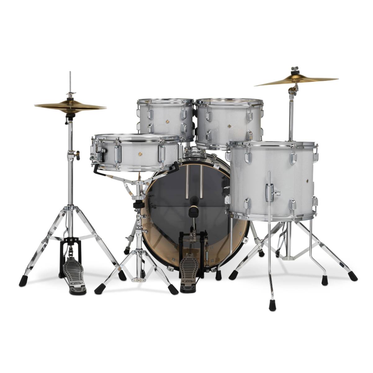 PDP DRUMS CENTREstage Drum Set 5-Piece Kit Diamond White w/ 20inch Kick - Includes Hardware, Cymbals & Throne