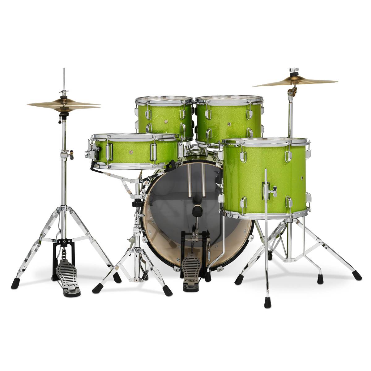 PDP DRUMS CENTREstage Drum Set 5-Piece Kit Electric Green w/ 20inch Kick - Includes Hardware, Cymbals & Throne
