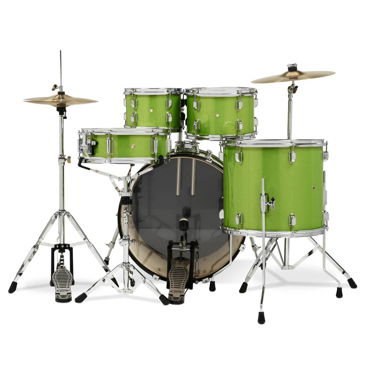 PDP DRUMS CENTREstage Drum Set 5-Piece Kit Electric Green w/ 22inch Kick - Includes Hardware, Cymbals & Throne
