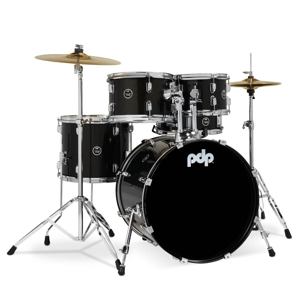 PDP DRUMS CENTREstage Drum Set 5-Piece Kit IridesPDP DRUMS CENt Black w/ 20inch Kick - Includes Hardware, Cymbals &amp; Throne