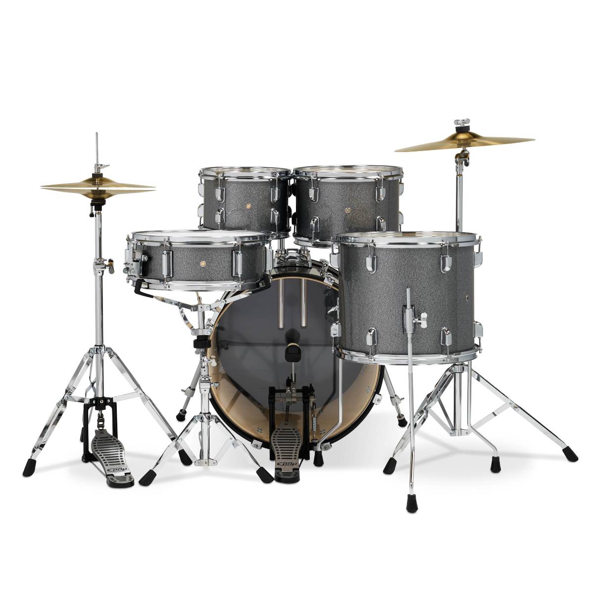 PDP DRUMS CENTREstage Drum Set 5-Piece Kit Silver Sparkle w/ 20inch Kick - Includes Hardware, Cymbals & Throne