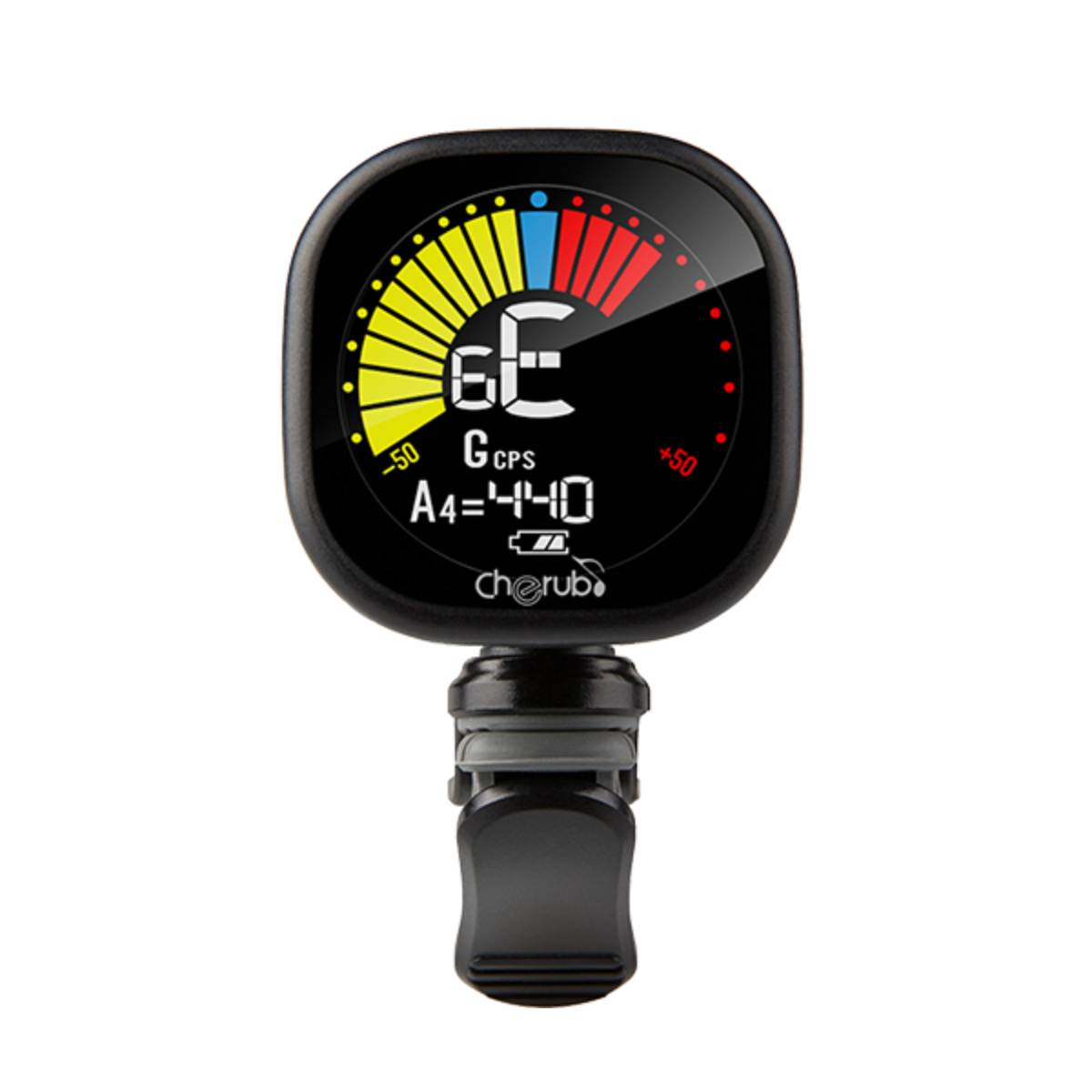 Cherub WST-675 Chromatic Guitar Tuner Clip-On Black w/ Rechargeable Battery