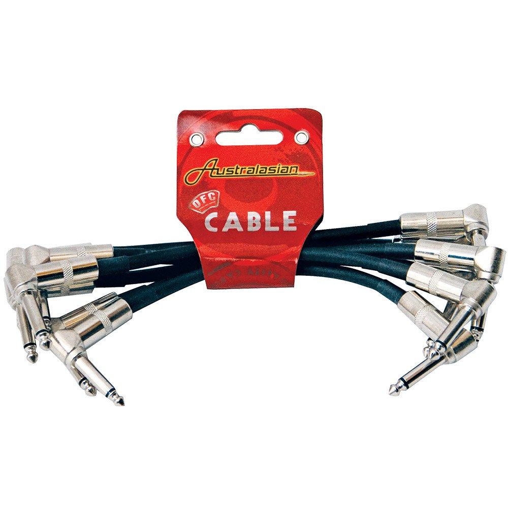 Australasian AMS615 Patch Cables 15cm 6inch Qtr Right Angle (6-Pack)