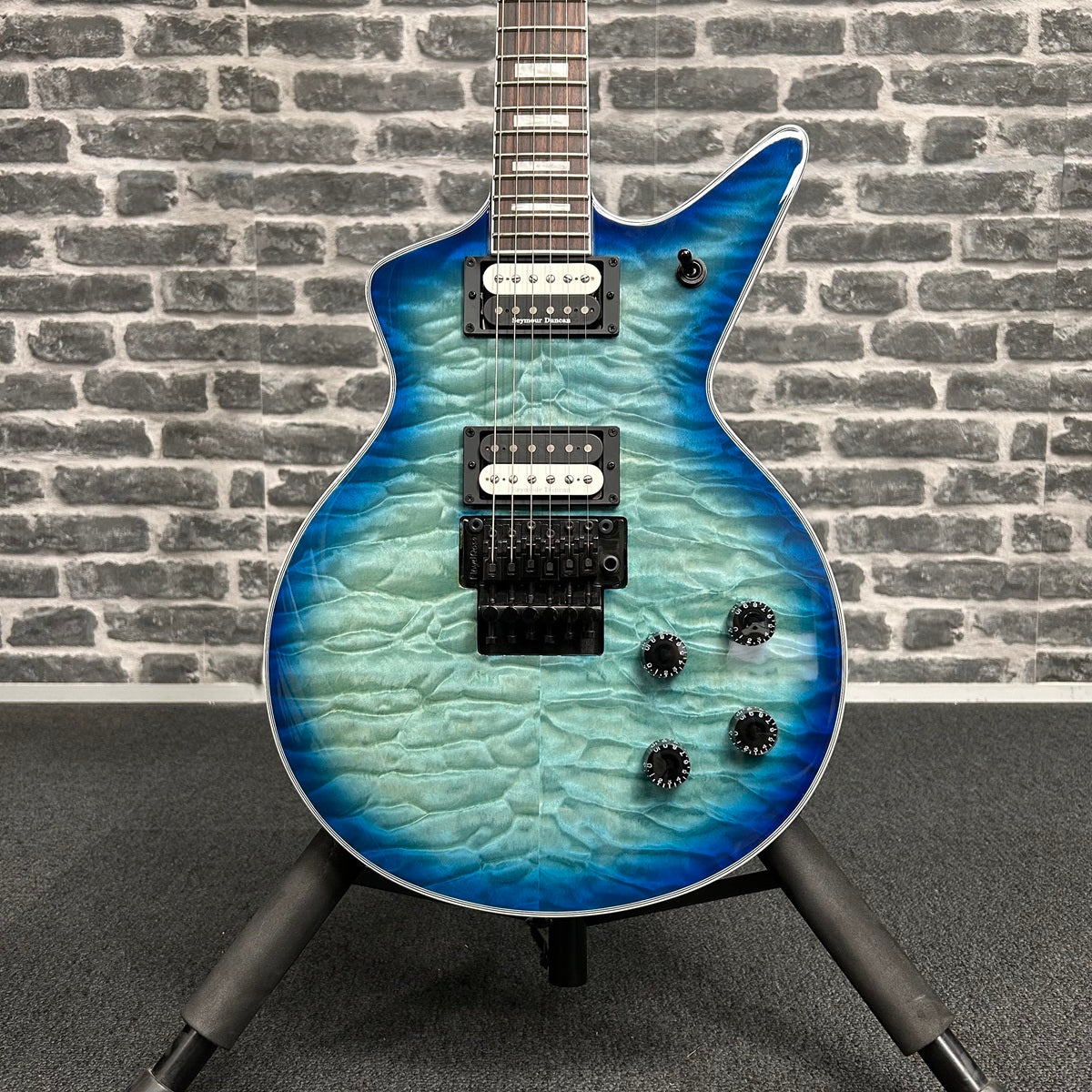 Dean Cadillac Select Electric Guitar Quilted Maple Ocean Burst w/ Floyd Rose - MINOR DING